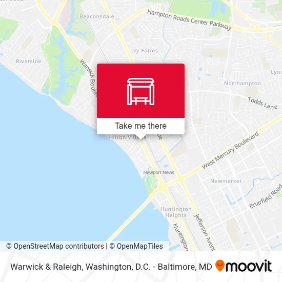 Warwick & Raleigh map