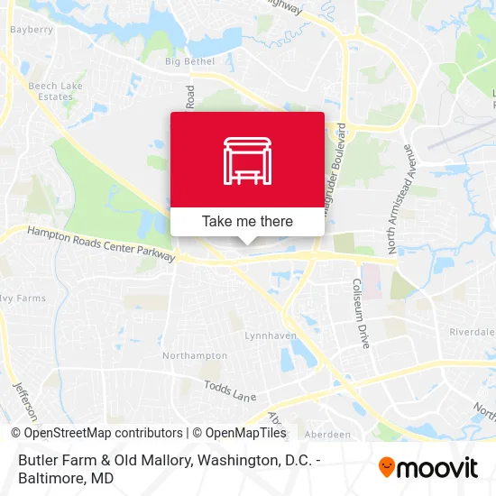 Butler Farm & Old Mallory map