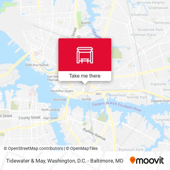 Tidewater & May map