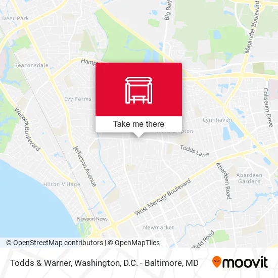 Todds & Warner map