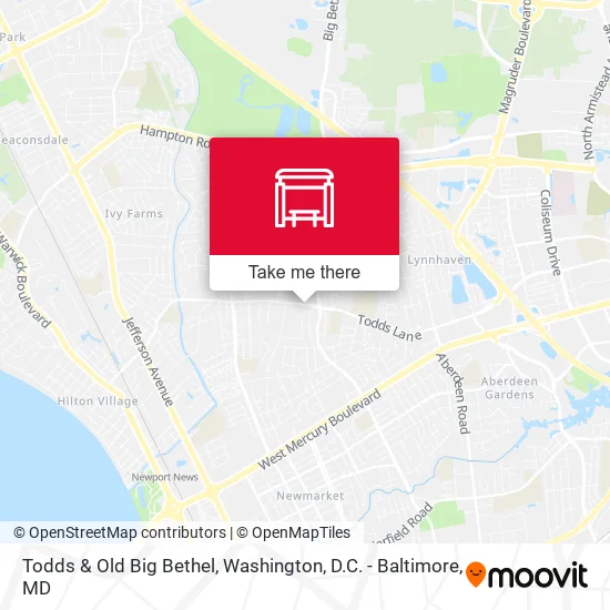 Todds & Old Big Bethel map