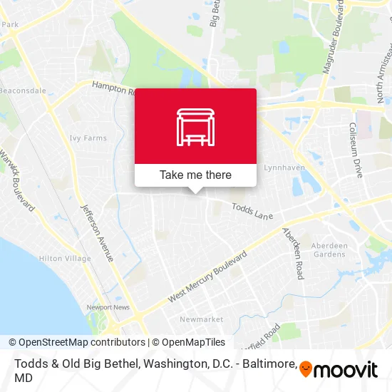 Todds & Old Big Bethel map