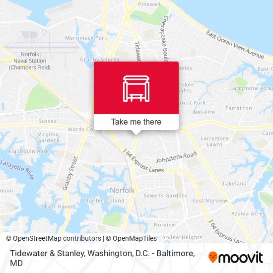 Tidewater & Stanley map