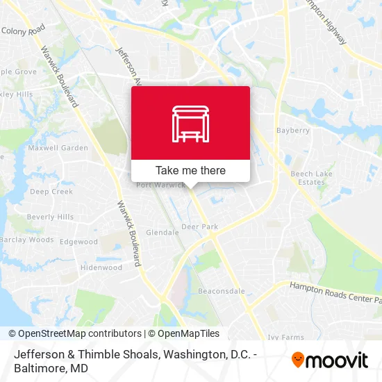 Jefferson & Thimble Shoals map