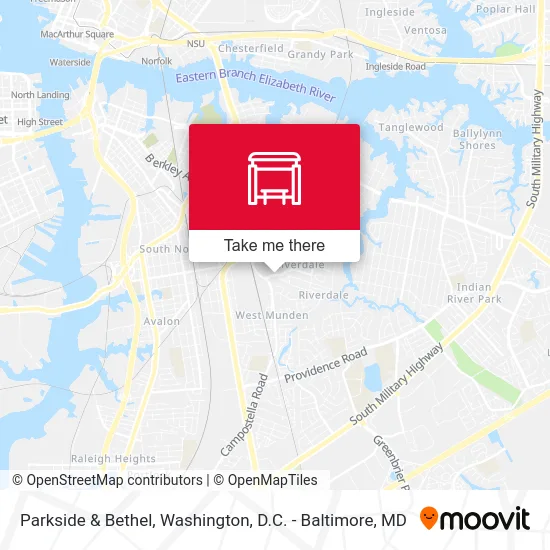 Parkside & Bethel map