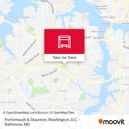 Portsmouth & Staunton map