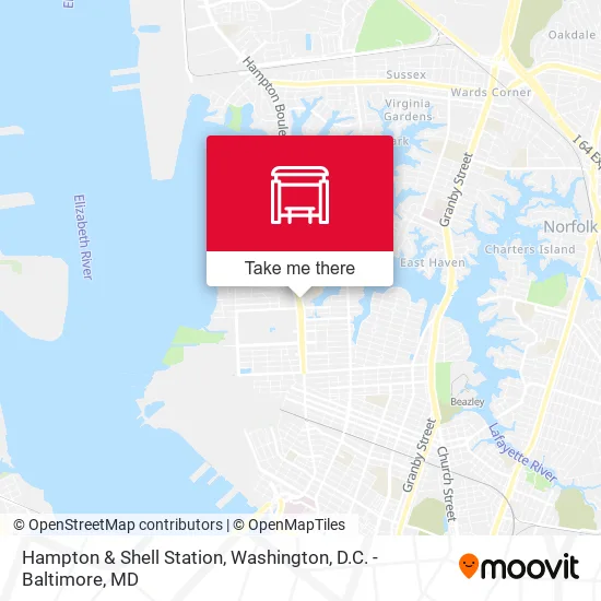 Hampton & Shell Station map