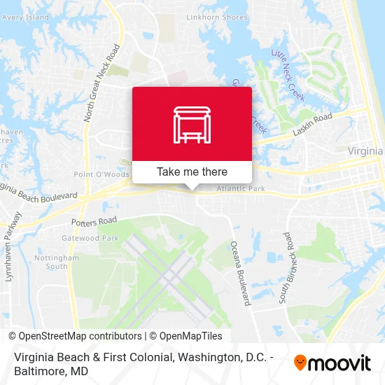 Virginia Beach & First Colonial map