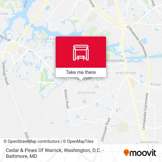 Cedar & Pines Of Warrick map