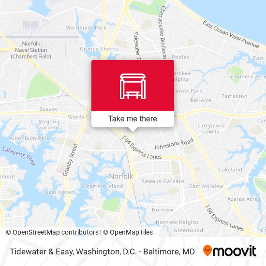 Tidewater & Easy map