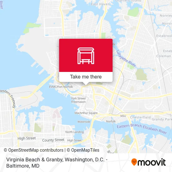 Virginia Beach & Granby map