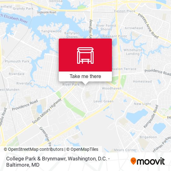 Mapa de College Park & Brynmawr