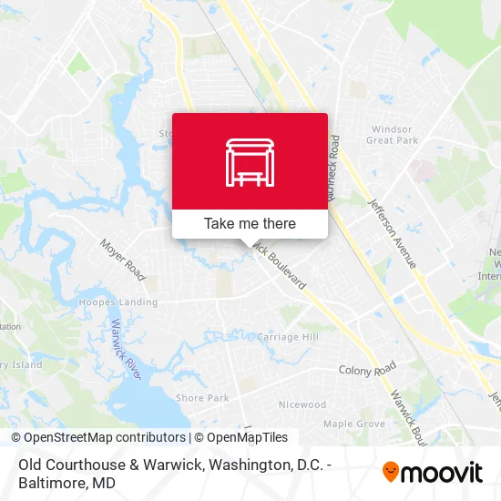 Old Courthouse & Warwick map