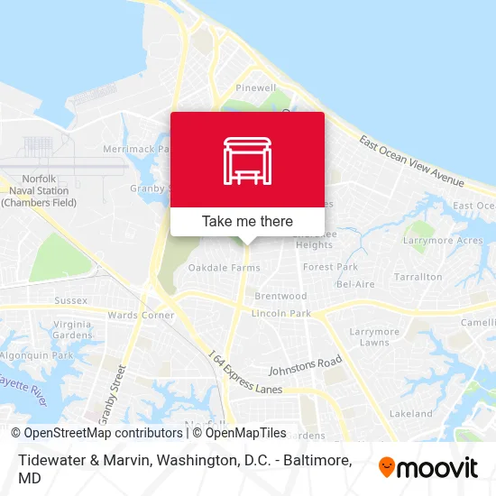 Tidewater & Marvin map