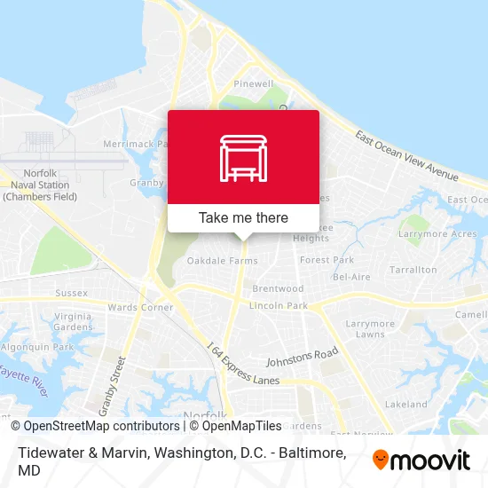 Tidewater & Marvin map