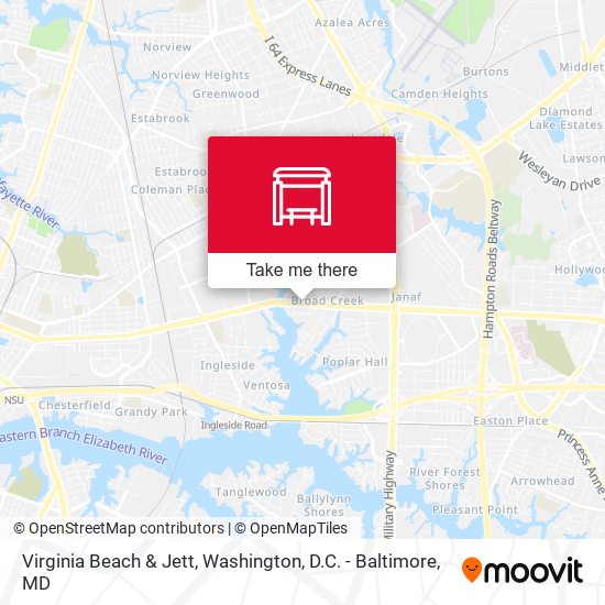Mapa de Virginia Beach & Jett