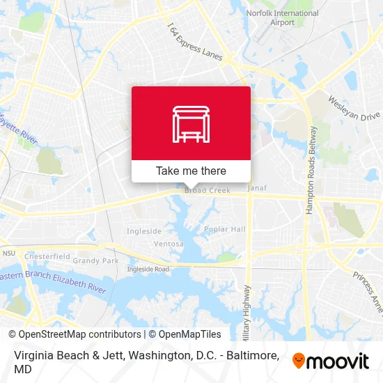 Virginia Beach & Jett map