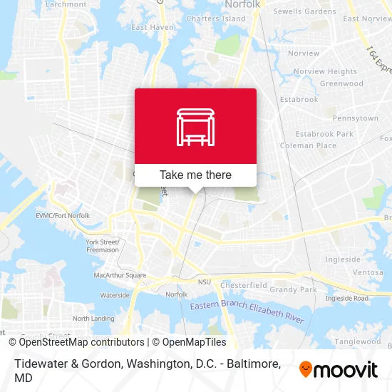 Tidewater & Gordon map