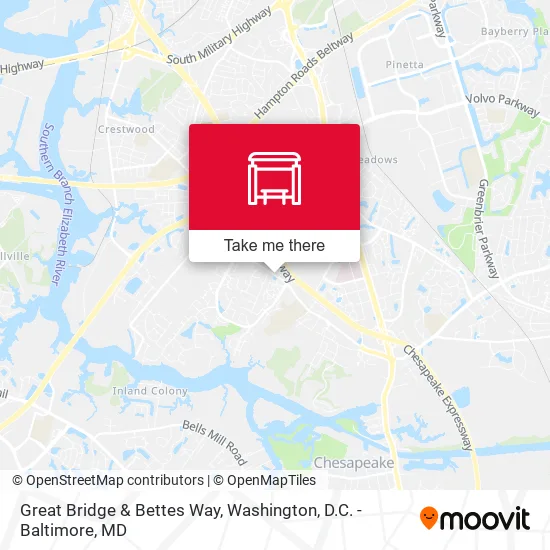 Great Bridge & Bettes Way map