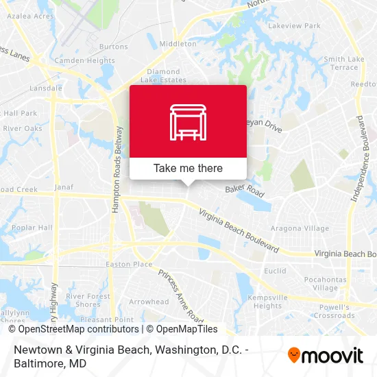 Newtown & Virginia Beach map