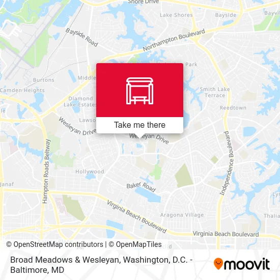 Broad Meadows & Wesleyan map