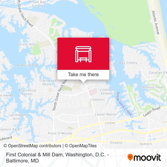 First Colonial & Mill Dam map