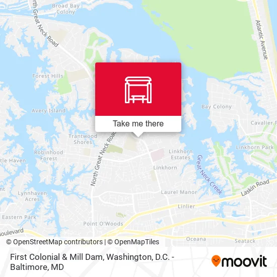 First Colonial & Mill Dam map