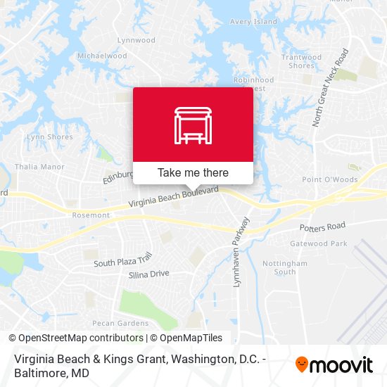 Virginia Beach & Kings Grant map