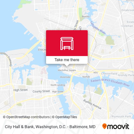 City Hall & Bank map
