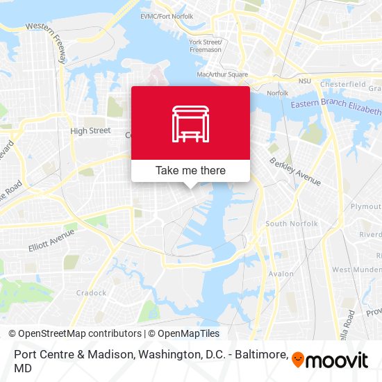 Port Centre & Madison map