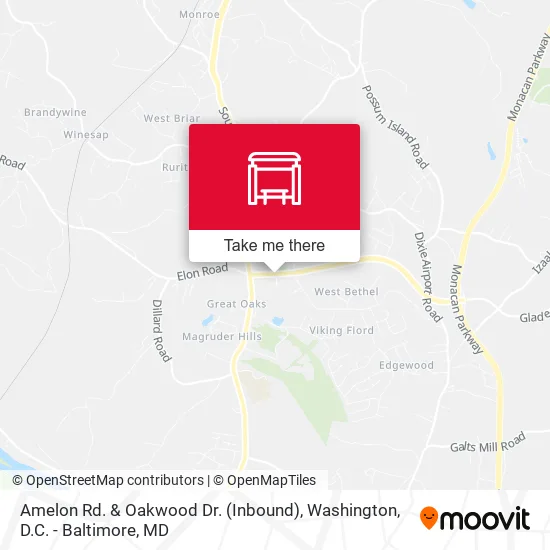Amelon Rd. & Oakwood Dr. (Inbound) map