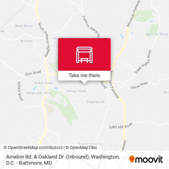 Mapa de Amelon Rd. & Oakland Dr. (Inbound)