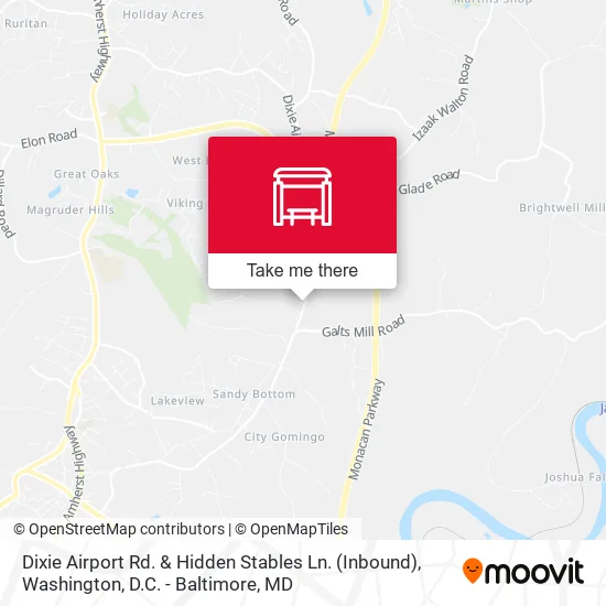 Dixie Airport Rd. & Hidden Stables Ln. (Inbound) map