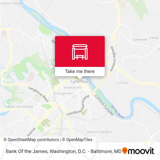 Bank Of the James map