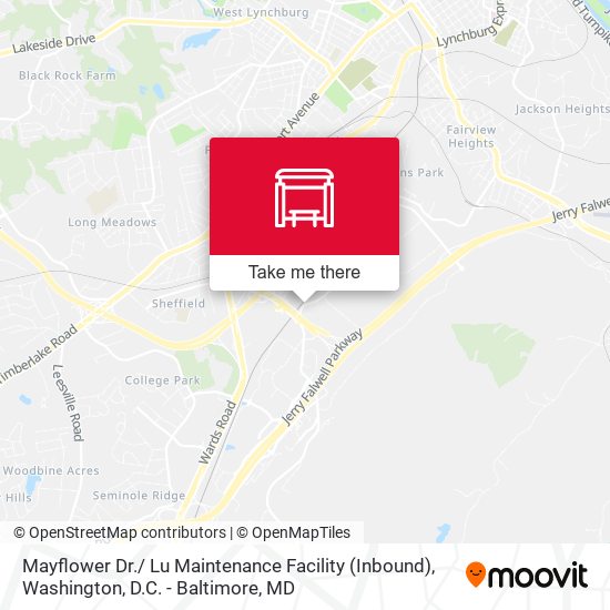 Mapa de Mayflower Dr./ Lu Maintenance Facility (Inbound)