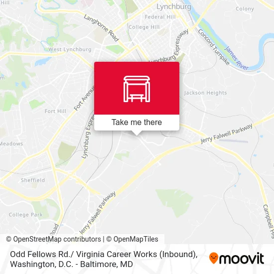 Odd Fellows Rd./ Virginia Career Works (Inbound) map