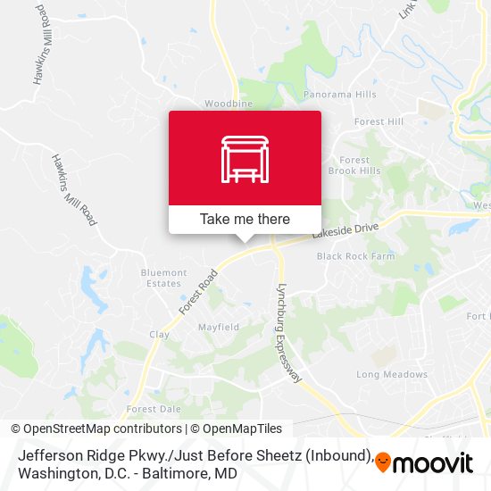 Jefferson Ridge Pkwy. / Just Before Sheetz (Inbound) map