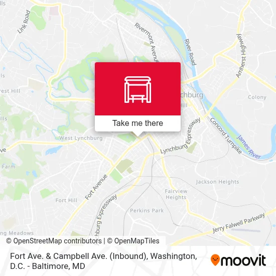 Fort Ave. & Campbell Ave. (Inbound) map