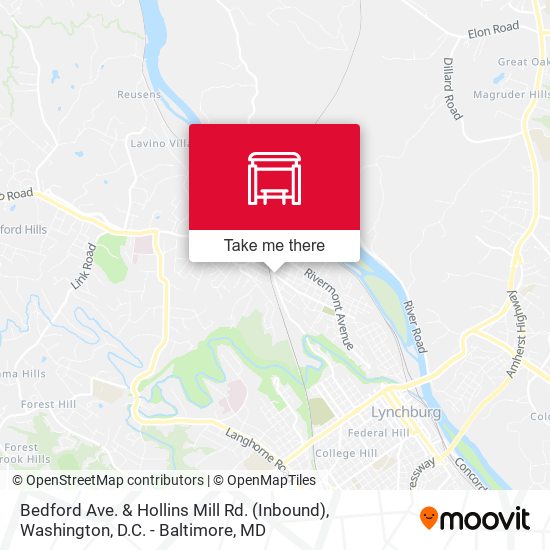 Mapa de Bedford Ave. & Hollins Mill Rd. (Inbound)