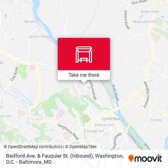 Bedford Ave. & Fauquier St. (Inbound) map