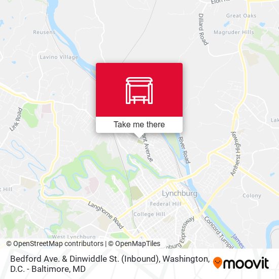 Bedford Ave. & Dinwiddle St. (Inbound) map