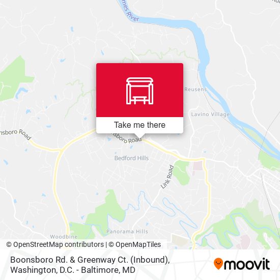 Mapa de Boonsboro Rd. & Greenway Ct. (Inbound)