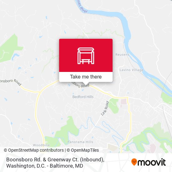 Mapa de Boonsboro Rd. & Greenway Ct. (Inbound)