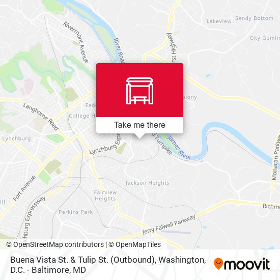 Buena Vista St. & Tulip St. (Outbound) map