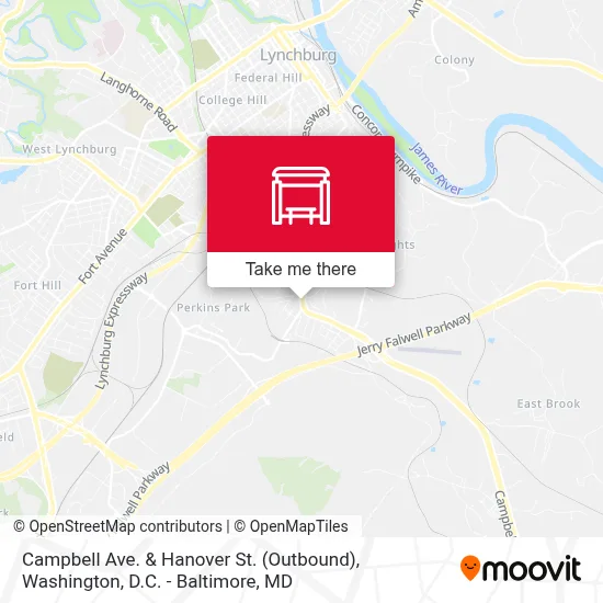 Campbell Ave. & Hanover St. (Outbound) map