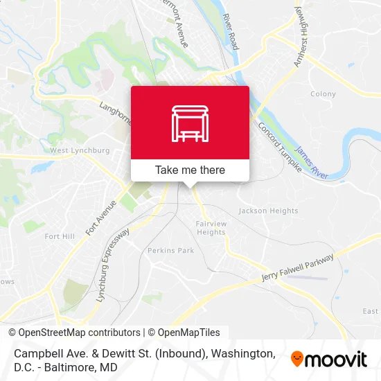Campbell Ave. & Dewitt St. (Inbound) map
