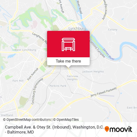 Mapa de Campbell Ave. & Otey St. (Inbound)