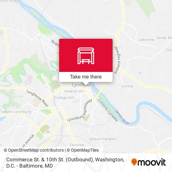 Commerce St. & 10th St. (Outbound) map