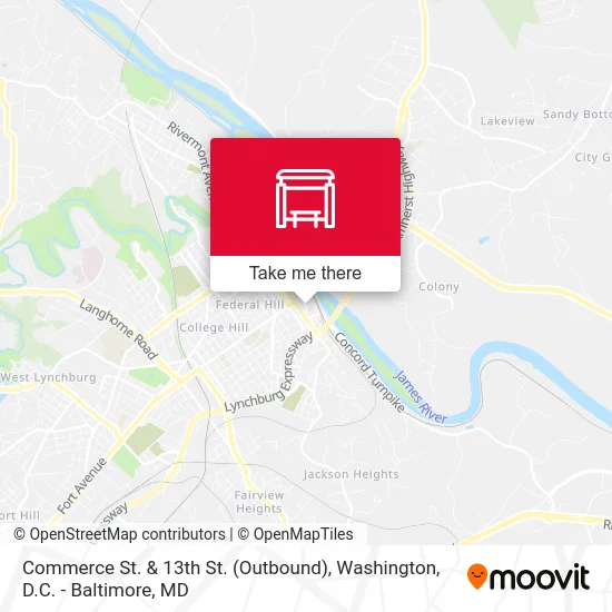 Commerce St. & 13th St. (Outbound) map