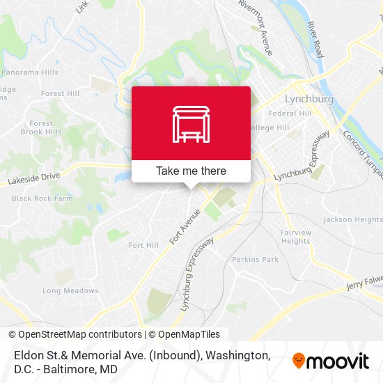 Eldon St.& Memorial Ave. (Inbound) map